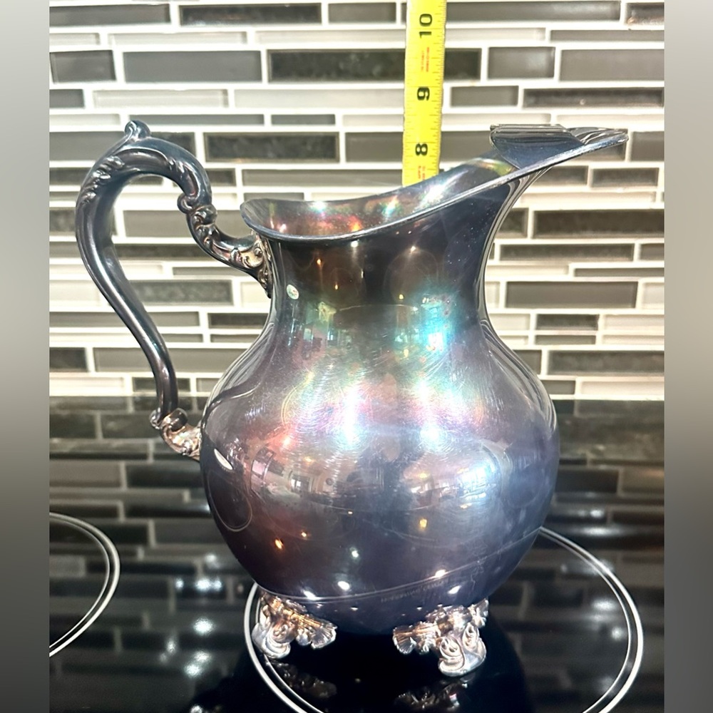 VTG Old English by Poole Silver-Plated Claw Footed Pitcher 5008 - Picture 3 of 12
